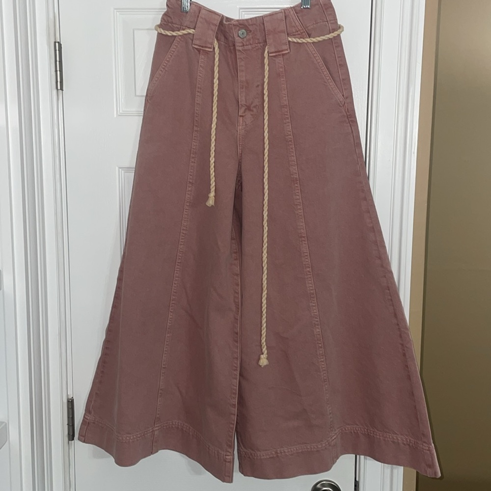 Free people We The Free Sheer Luck Wide-Leg Jeans (blush tint)